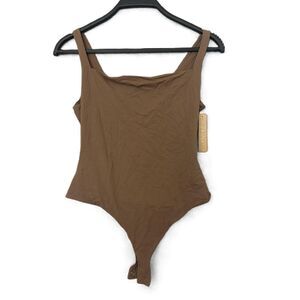 SKIMS Fits Everybody Jasper Brown Tank Solid Color Bodysuit Size L